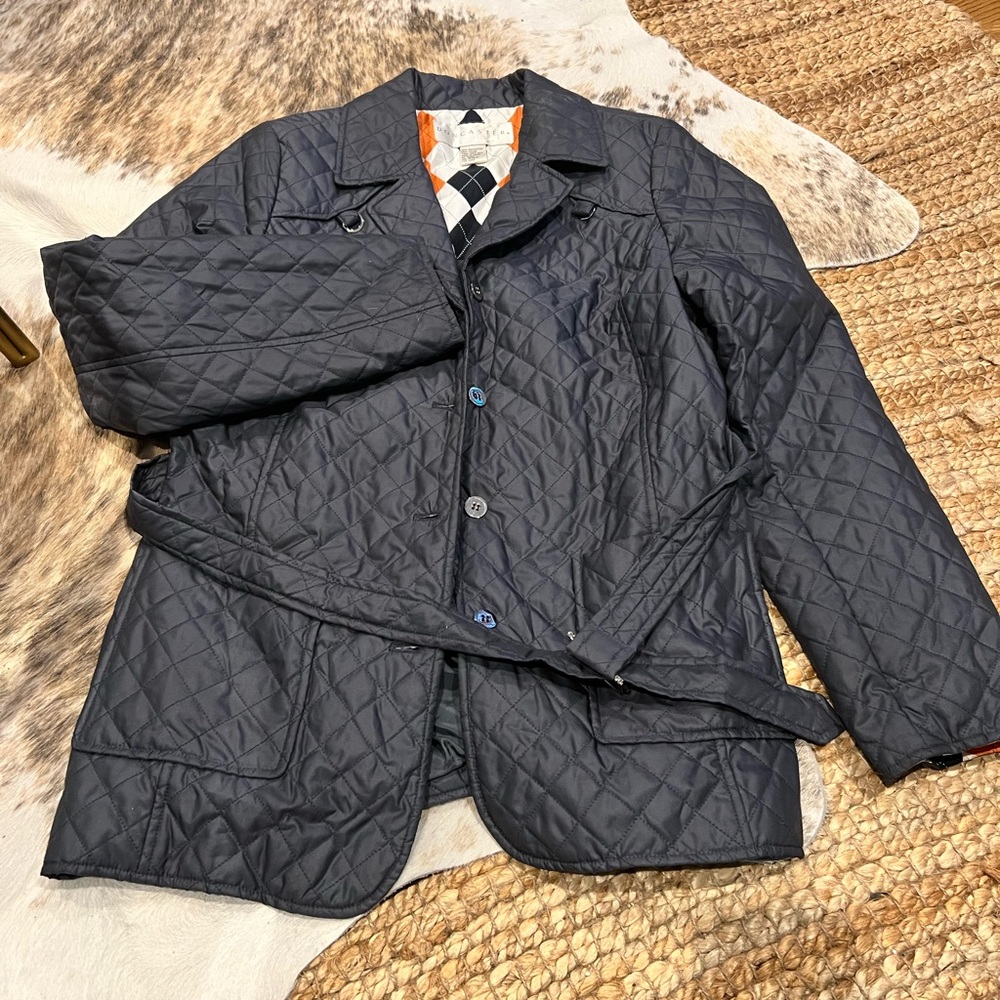 Doncaster Women’s Dark Gray Quilted Belted Jacket l 10